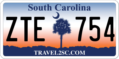 SC license plate ZTE754