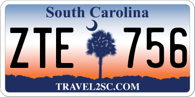 SC license plate ZTE756