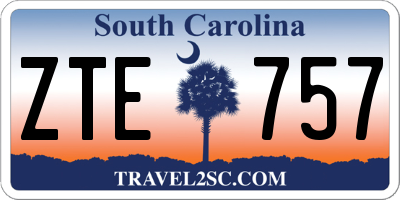 SC license plate ZTE757