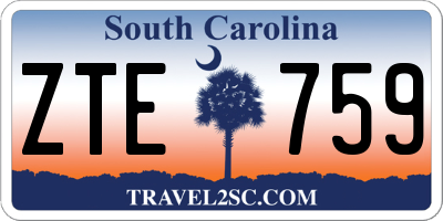 SC license plate ZTE759