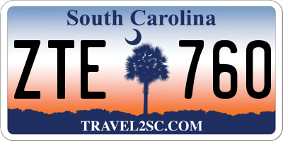 SC license plate ZTE760