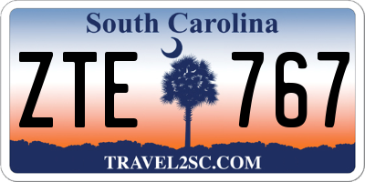 SC license plate ZTE767