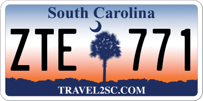 SC license plate ZTE771