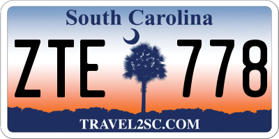 SC license plate ZTE778