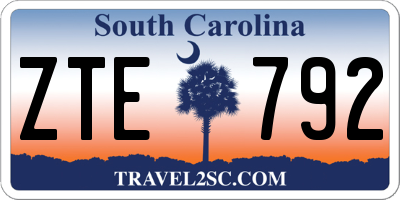 SC license plate ZTE792