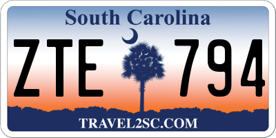 SC license plate ZTE794