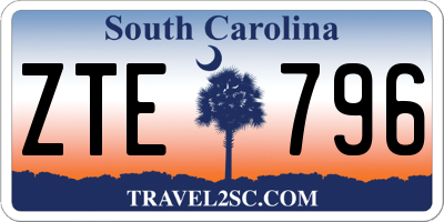 SC license plate ZTE796