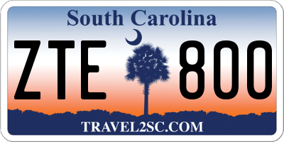 SC license plate ZTE800