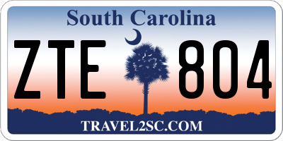 SC license plate ZTE804