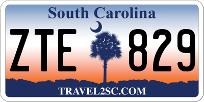 SC license plate ZTE829