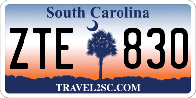 SC license plate ZTE830