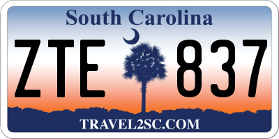 SC license plate ZTE837