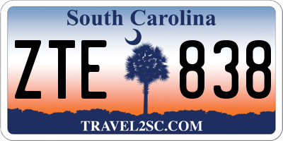 SC license plate ZTE838