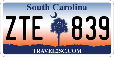 SC license plate ZTE839