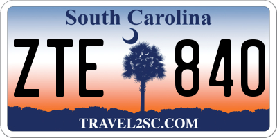 SC license plate ZTE840