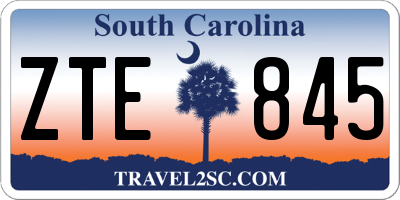 SC license plate ZTE845