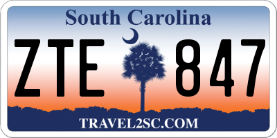 SC license plate ZTE847