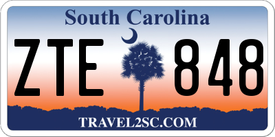 SC license plate ZTE848