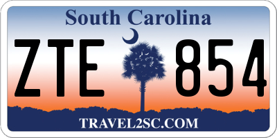 SC license plate ZTE854