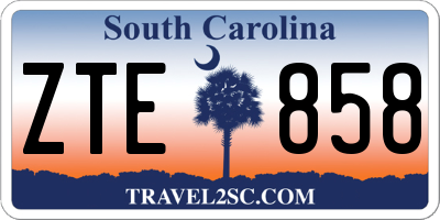 SC license plate ZTE858