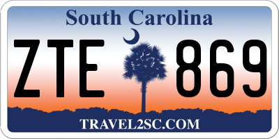 SC license plate ZTE869