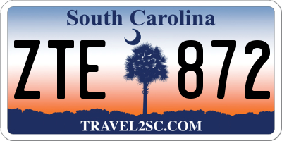 SC license plate ZTE872