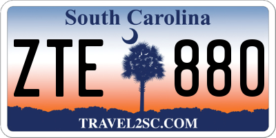 SC license plate ZTE880