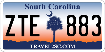 SC license plate ZTE883