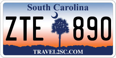 SC license plate ZTE890