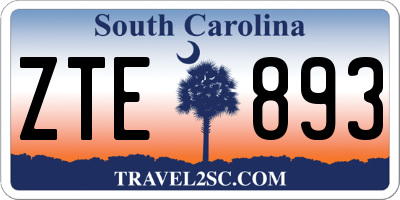 SC license plate ZTE893