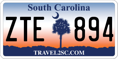 SC license plate ZTE894