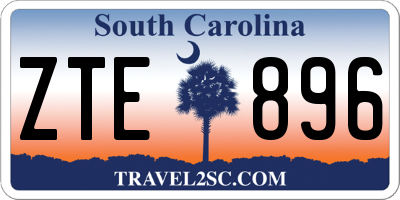 SC license plate ZTE896