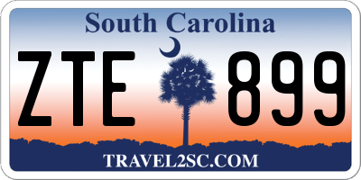 SC license plate ZTE899
