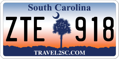 SC license plate ZTE918