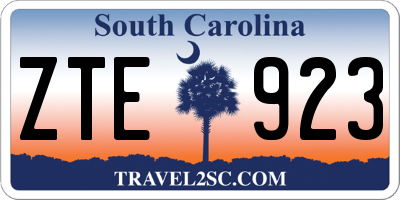 SC license plate ZTE923
