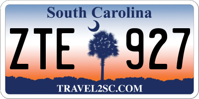 SC license plate ZTE927