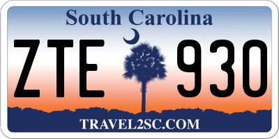 SC license plate ZTE930