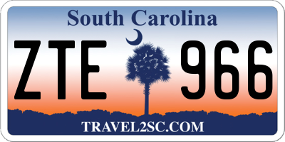 SC license plate ZTE966