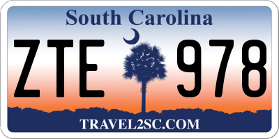 SC license plate ZTE978