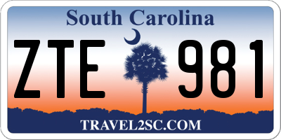 SC license plate ZTE981