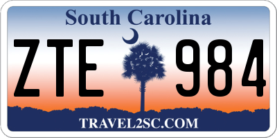 SC license plate ZTE984