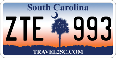 SC license plate ZTE993
