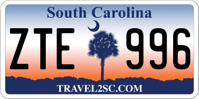 SC license plate ZTE996