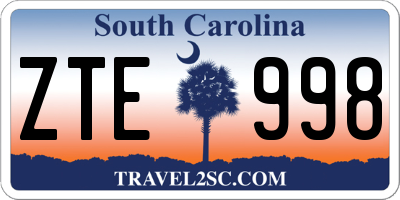 SC license plate ZTE998