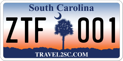 SC license plate ZTF001