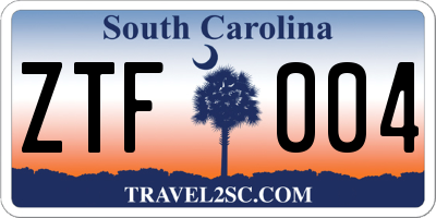 SC license plate ZTF004