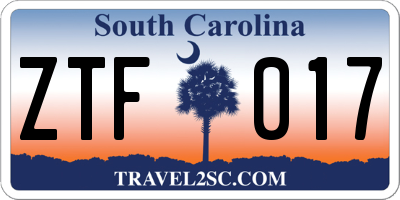 SC license plate ZTF017