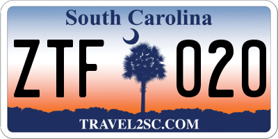 SC license plate ZTF020