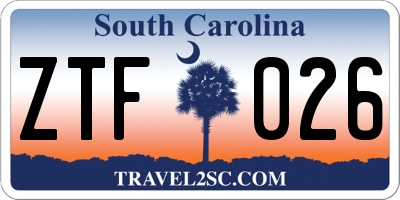 SC license plate ZTF026