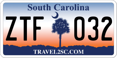 SC license plate ZTF032